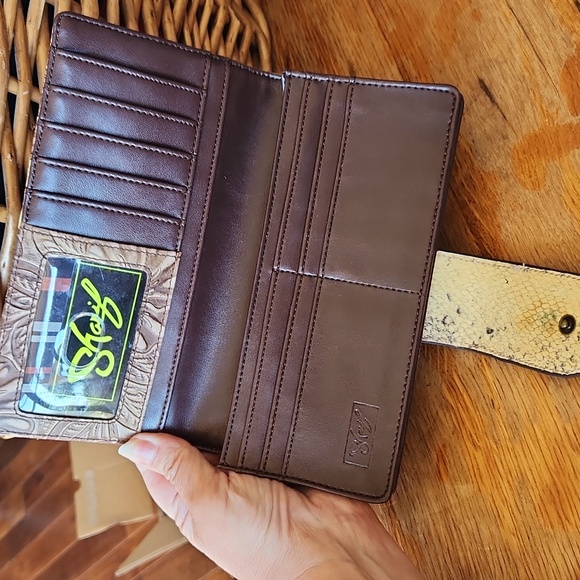 Sharif Wallet Tooled Snakeskin Jeweled Accents - Picture 9 of 16